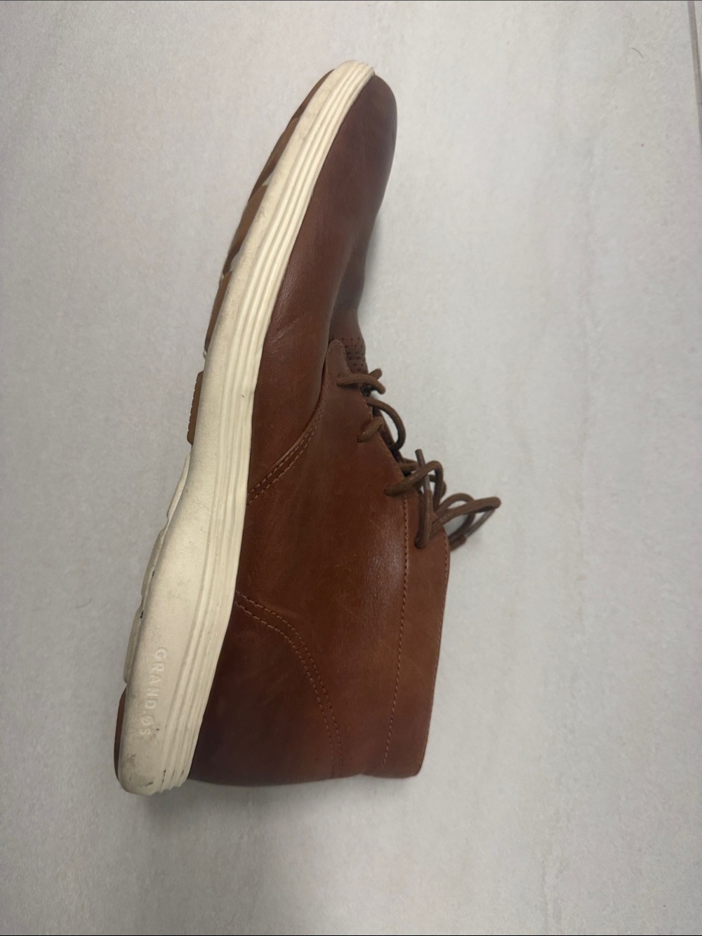 Cole Haan Brown Leather Chukka Boot with White Sole Grand.Ø5